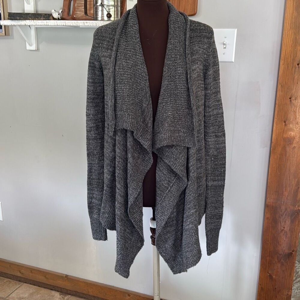 Abercrombie and Fitch waterfall cardigan weather size medium large gray wool ble